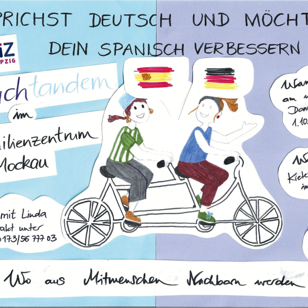 Aushang Sprachtandem Spanisch Deutsch 1 - FiZ Leipzig