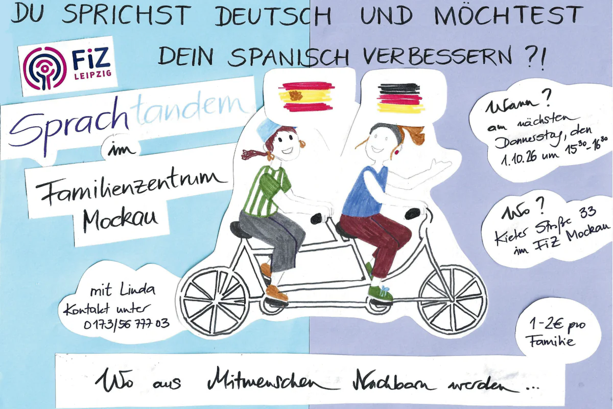 Aushang Sprachtandem Spanisch Deutsch 1 - FiZ Leipzig